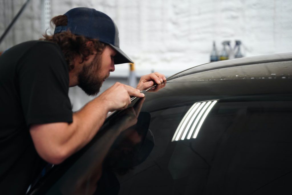 Installing windshield protection film