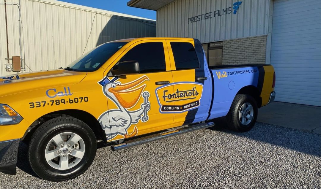 Fontenot AC Custom Printed Vinyl Wrap for a fleet vehicle