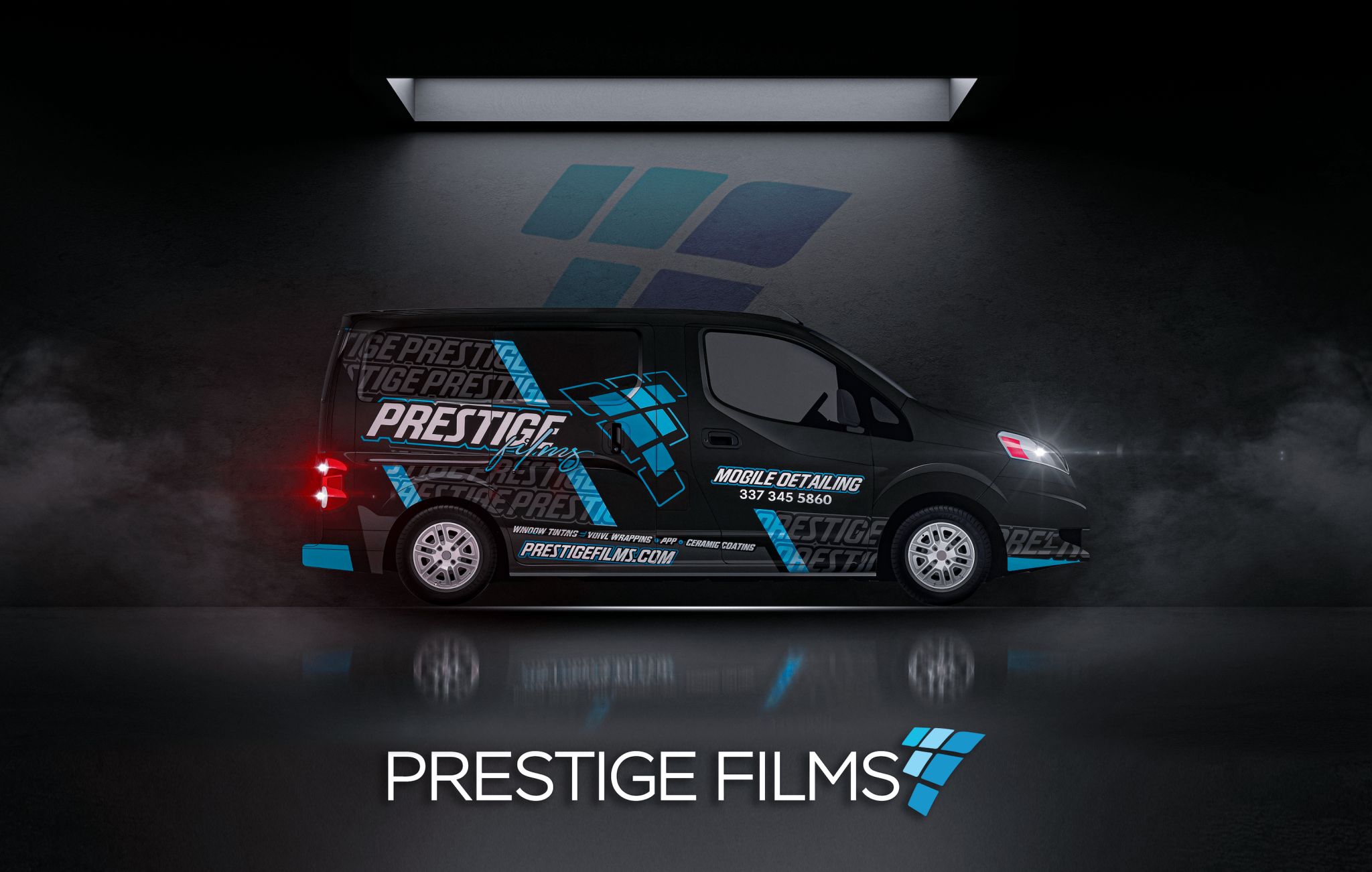 Custom printed fleet vehicle wrap by Prestige Films