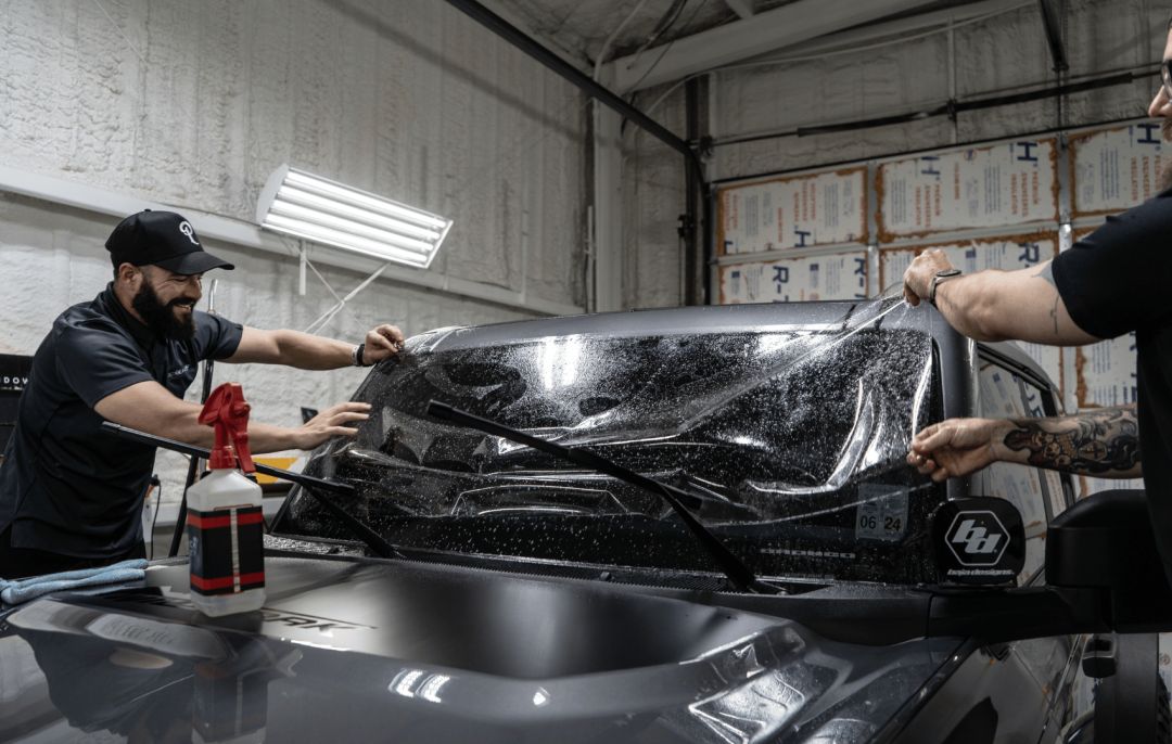 Windshield protection film installed by Prestige Films