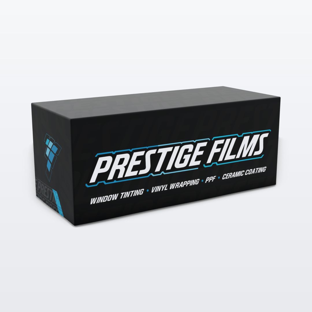 Custom printed 6 ft fitted table cover, open back with the Prestige Films design